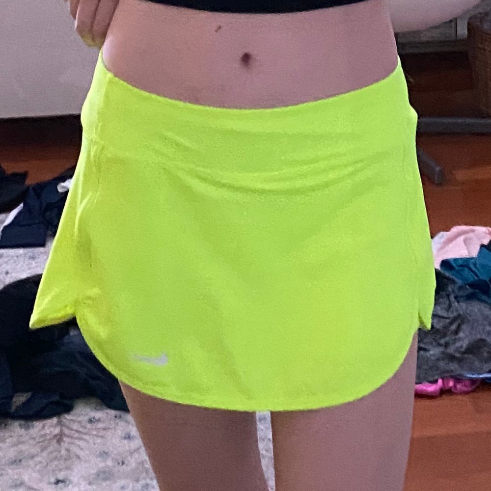 Neon Yellow Nike Tennis Skirt